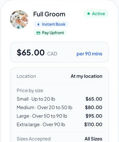 Services and prices