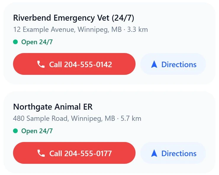 Pet SOS screen